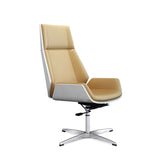 Modern Faux Leather Desk Chair with Rolling Wheels for Comfortable Seating